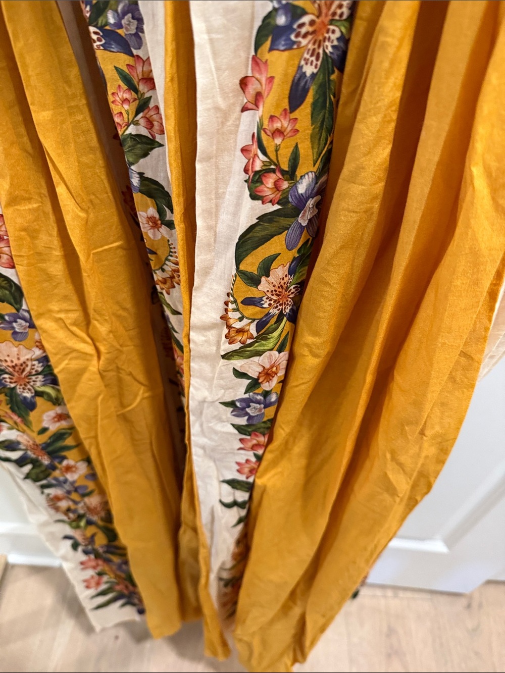 FARM Rio Sand Hilo Mustard Yellow Floral Panel Maxi Dress - Picture 12 of 12